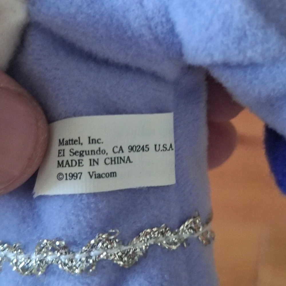 Mattel Rugrats Vintage 1997 Angelica Pickles Angel Plush Toy Purple Dress 90s